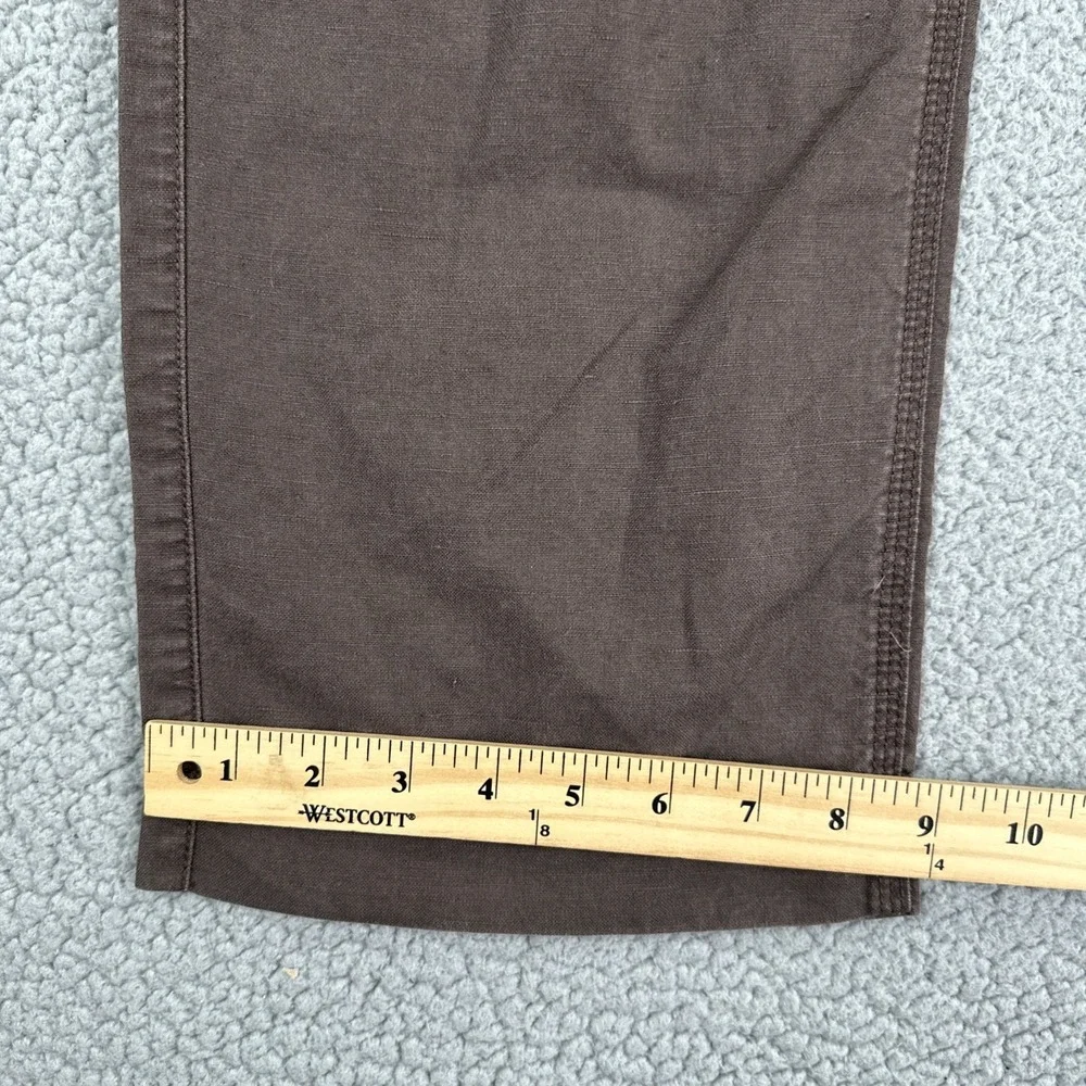 Banana Republic Linen Cotton Pants Men 36x30 Brown Straight Fit Drawstring